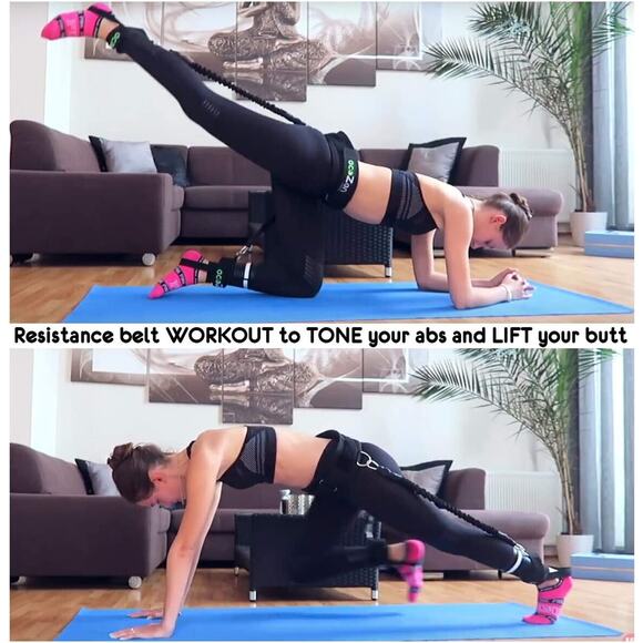 Booty Legs Resistant Bands With Adjustable Belt 3 Adaptable Levels Of Resistance - Picture 4 of 12